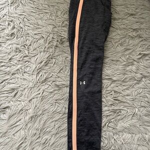 Under Armour Heather Leggings with Peach Accent Stripe